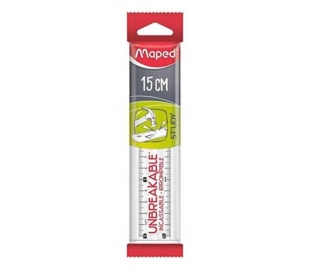 REGLA STUDY IRROMPIBLE MAPED 15 CM TRANSPARENTE