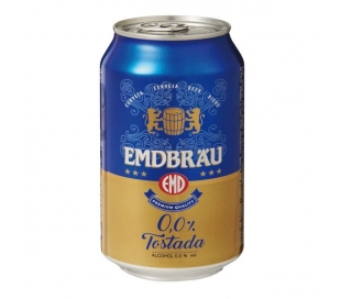 CERVEZA 0,0 % ALCOHOL, TOSTADA EMDBRAU LATA 33 CL.