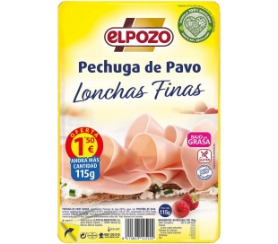 PECHUGA PAVO BAJO GRASA EL POZO 115 GR.LONCHAS