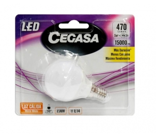 BOMBILLO LED ESFERICA 5,4W.E14 CALIDA CEGASA 1U