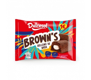 BROWNS RELLENO DE NATA DULCESOL 135 GR.