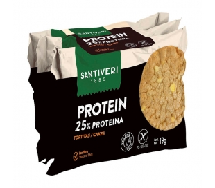 TORTITAS MAÍZ Y LENTEJAS,PROTEIN SANTIVERI PACK 3X19 GR.