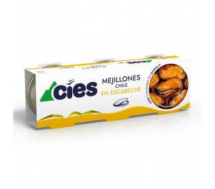 MEJILLONES EN ESCABECHE CIES PACK 3X43 GR.