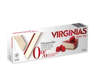TURRON SIN AZUCAR TARTA DE QUESO CON FRAMBUESA VIRGINIAS 250 GR.