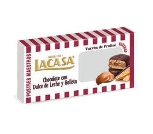 TURRON CHOCOLATE C/DULCE LECHE Y GALL LACASA 200 GR.