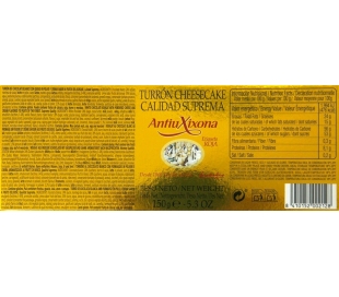 TURRON CHEESECAKE ANTIUXIXONA 150 GR.
