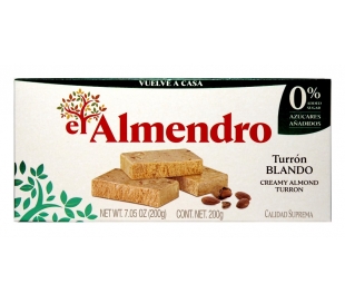 TURRON SIN AZUCAR BLANDO EL ALMENDRO 200 GR.