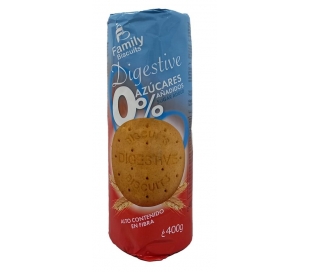GALLETAS DIGESTIVE 0% AZUCARES FAMILY BISCUITS 400 GR.