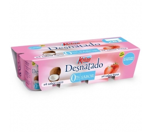 YOGUR DESNATADO COCO Y FRESA KALISE PACK 8X125 GR.