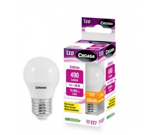 BOMBILLA LED ESFERICA CEGASA 5W E27 490L