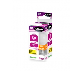 BOMBILLA LED ESFERICA CEGASA 8W E27 806L