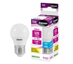 BOMBILLA LED ESFERICA CEGASA 5W E27 520