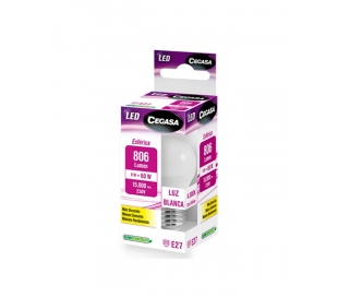 BOMBILLA LED ESFERICA CEGASA 8W E27 806 L