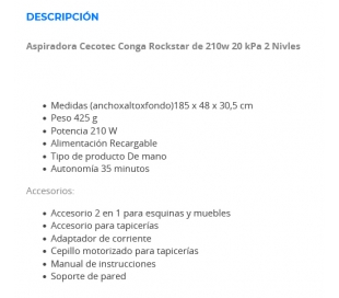 aspirador-conga-rockstar-cecotec-210-w