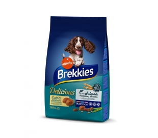 COMIDA PERRO SALMÓN,VERDURAS Y CEREALES BREKKIES DELICIOUS 7,25 KG.
