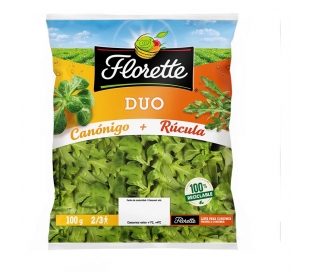 ESPECIALIDAD ENVASADA CANONIGO+RUCULA FLORETTE 100 GR.