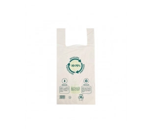 BOLSA CAMISETA 35X40,70% RECICLADOS 100 UDS.