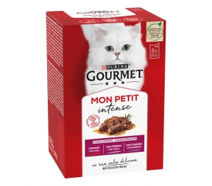 COMIDA GATOS MON PETIT SEL.CARNE GOURMET PACK 6X50 GR.
