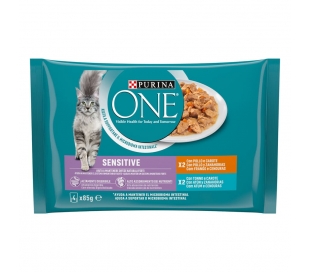comida-gatos-sensitive-pollo-atun-purina-one-pack-4x85-grs