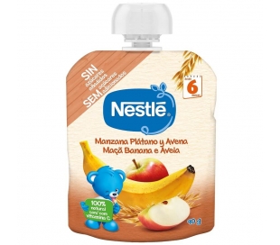 COMPOTA POUCH MANZANA,PLÁTANO Y AVENA NESTLÉ 90 GR.