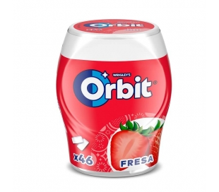 CHICLE FRESA ORBIT 46 GRAGEAS,64 GR.
