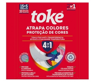 ATRAPA COLORES 4 EN 1, TOALLITAS TOKE 15 UN+5 UN.GRATIS