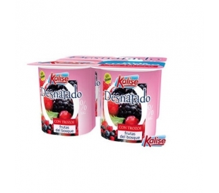 YOGUR DESNATADO C/FRUTAS DEL BOSQUE KALISE PACK 4X125 GRS.