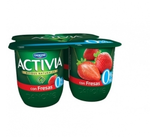 YOGUR ACTIVIA FRESA 0% DANONE PACK 4X120 GRS.