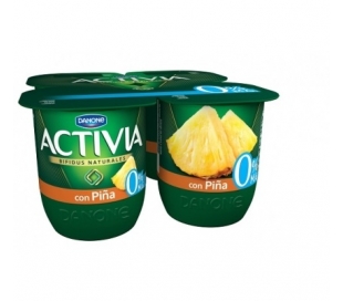 YOGUR ACTIVIA 0% PIÑA DANONE PACK 4X120 GRS.