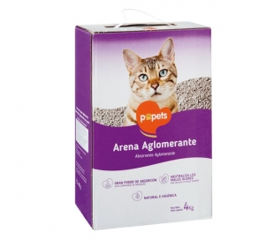 ARENA GATO ABSORVENTE AGLOMERANTE POPETS 4 KG.