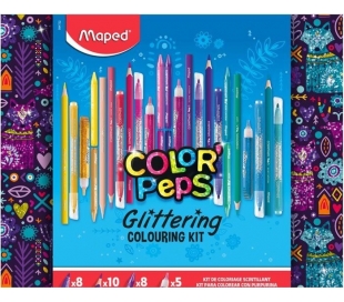 KIT COLOREADO GLITTER MAPED CAJA CON 31 PIEZAS