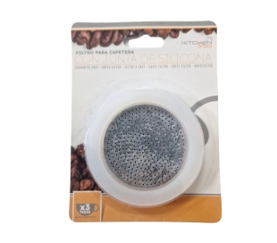 JUNTA Y FILTRO SILICONA KITCHEN&GO PARA CAFETERA DE 3 TAZAS