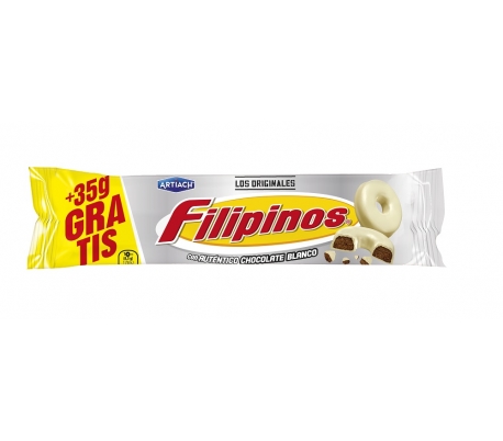 GALLETAS FILIPINOS CON CHOCOLATE BLANCO 93 GR+35 GR.GRATIS