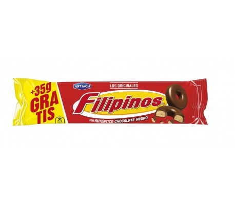 GALLETAS FILIPINOS CHOCOLATE NEGRO ARTIACH 93 GR+35 GR.GRATIS