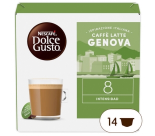 CAFÉ CÁPSULA CON LECHE GÉNOVA DOLCE GUSTO 14 UN.