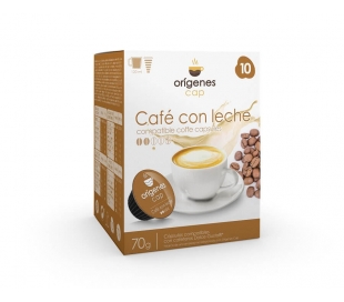 CAFÉ CÁPSULA CON LECHE ORÍGENES 10 UN.