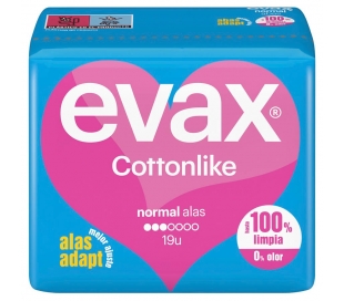 COMPRESA NORMAL ALAS EVAX COTTONLIKE 19 UN.