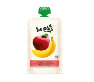 COMPOTA POUCH MANZANA Y PLÁTANO BEPLUS 120 GR.