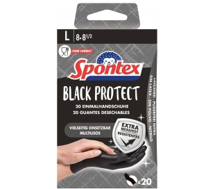 GUANTE TODA LA VARIEDAD SPONTEX BLACK PROTECT 20 UN.