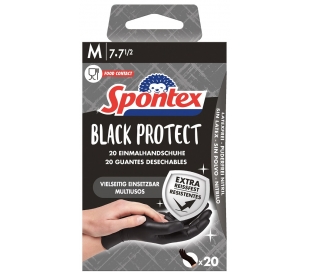 GUANTE T.M (7-7 1/2) SPONTEX BLACK PROTECT 20 UN.