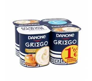 YOGUR GRIEGO MANZANA Y CANELA DANONE PACK 4X110 GR.
