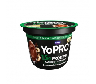 DESNATADO CHOCOLATE Y AVELLANAS YOPRO 150 GR.