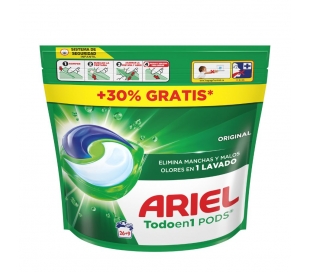 DETERGENTE CÁPSULAS ORIGINAL ARIEL 665 GR.26+9 CAPSULAS GRATIS