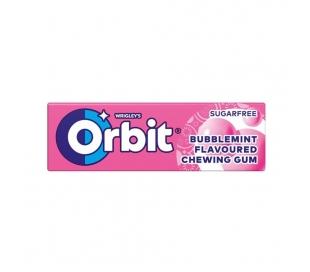 CHICLE BUBBLEMINT ORBIT 10 GRAGEAS, 14 GRS.