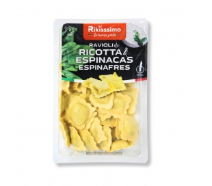RAVIOLI RICOTA & ESPINACAS RIKKISSSIMO 250 GR.