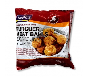 BURGER MEAT BALLS VACUNO Y CERDO EUROFRITS 400 GR.