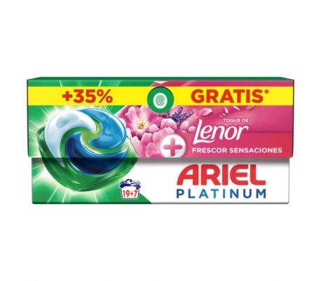DETERGENTE CÁPSULAS PLATINUM SENSACIONES ARIEL 19+7 DOSIS GRATIS