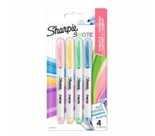 ROTULADOR MARCADOR SHARPIE PUNTA 2 EN 1 - PACK 4 UN.