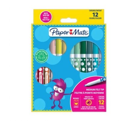 rotuladores-punta-de-fibra-paper-mate-pack-de-12-colores
