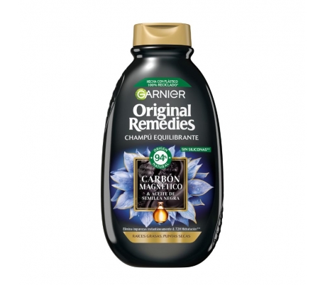CHAMPÚ CARBÓN Y ACEITE DE SEMILLA NEG ORIGINAL REMEDIES 400 ML.